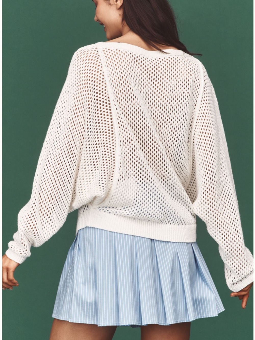 Pilcro mesh stitch crew neck sweater - Picture 2 of 5